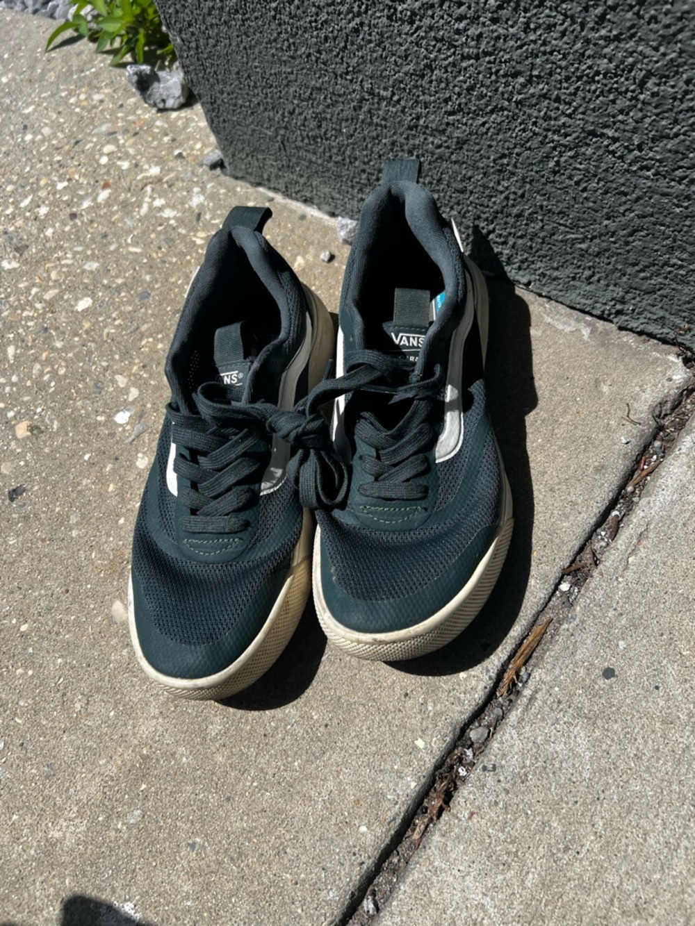 Vans Dark Green Low-Top Sneakers with White Stripe